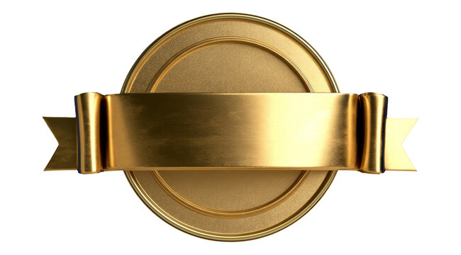 3D Render of Golden Award Medal Emblem
