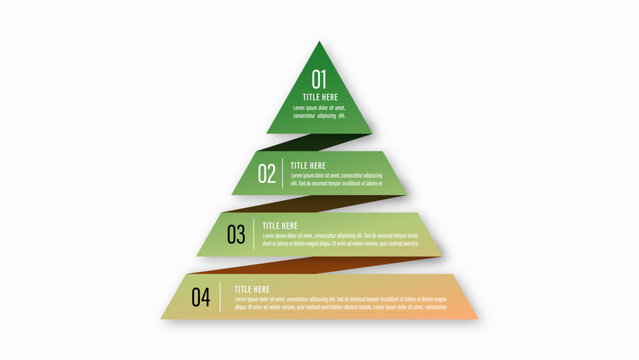 4 steps pyramid process infographic banner template vector illustration