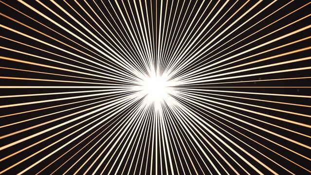 Anime style speed lines background, fast zoom effect, manga comic motion rays on black background