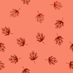 Obraz premium seamless pattern flag maple leaf cartoon. symbol yellow, tree foliage, color season flag maple leaf sign vector