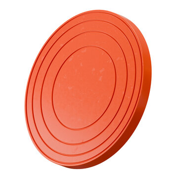 3D Orange frisbee sports