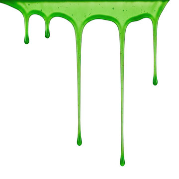 Bright green liquid slime dripping down