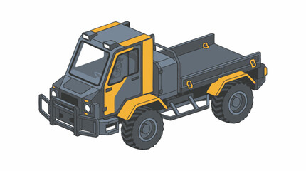 Fototapeta premium Heavy duty off road utility truck illustration.