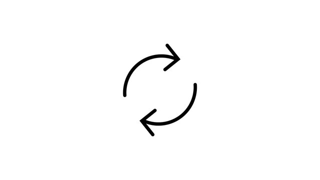 Two black curved arrows forming a circle icon to represent refresh sync and update process