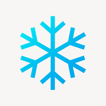 Blue snowflake icon on a light gray background, simple design.