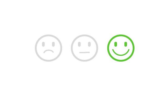 Digital customer satisfaction survey showing a red sad emoji face with a cursor, representing negative feedback selection