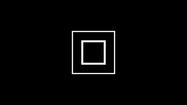 Square outline expanding animation forming a clean frame on black background for modern motion graphics
