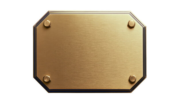 Isolated Blank Brass Plaque