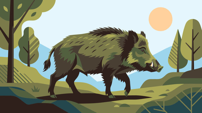wild boar in the forest