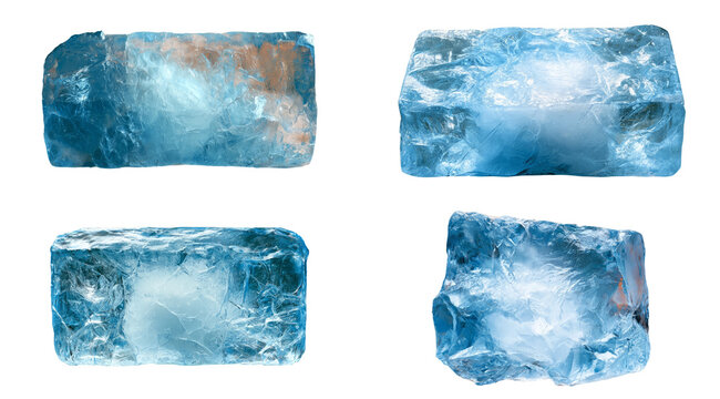Isolated Rectangular Clear Ice Block