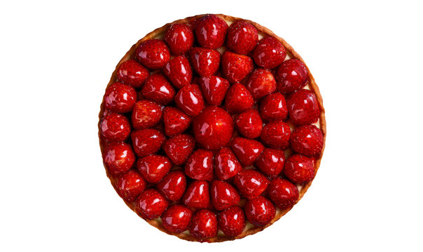 Top View of Classic French Strawberry Tart