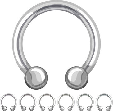 nose piercing ring cartoon. nose piercing ring sign colorful illustration