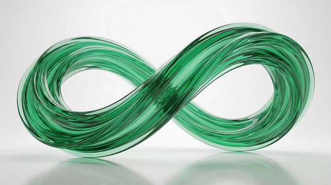 Abstract infinity symbol made of green liquid gel