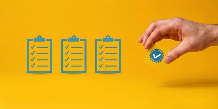 Hand Selecting Completed Checklist Representing Task Management Approval Verification Progress Organization And Business Success