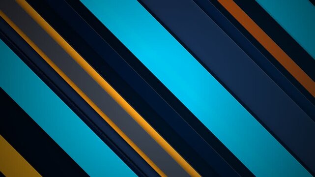 Abstract background with diagonal blue and orange layered geometric stripes