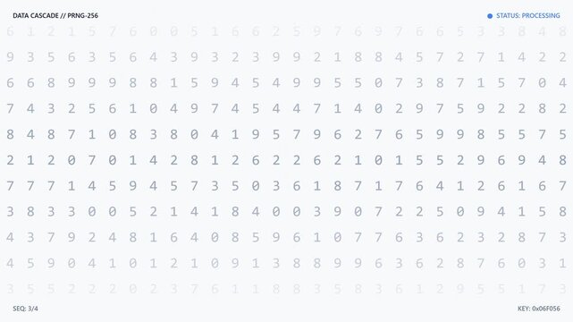 Random number generator displaying data code for secure high tech systems