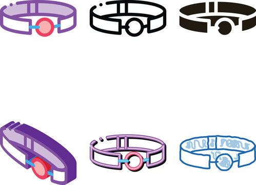 Ball Gag forms Sex Toy Icon Vector. Outline Ball Gag Sex Toy Sign. Isolated Contour Symbol