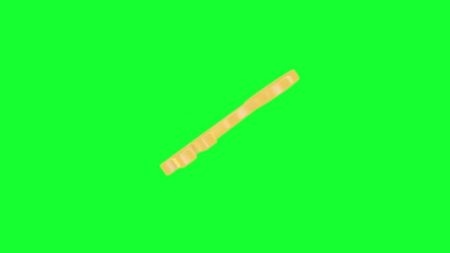 3d golden key object rotating on a green screen chroma key background video footage animation