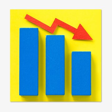 Paper craft business chart, isolated image