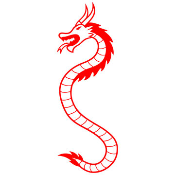 Stylized Dragon Line Art Illustration With Bold Elegant Details