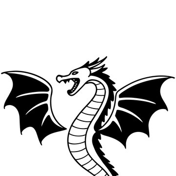 Elegant Dragon Outline Artwork