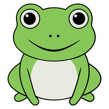 Adorable Frog Cartoon Character Featuring Sweet Cheerful Personality