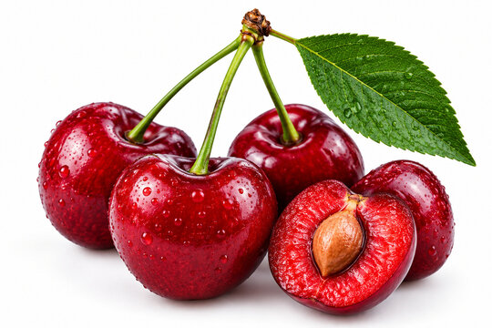 cherries on a white background