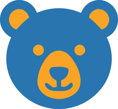 Blue bear animal avatar icon