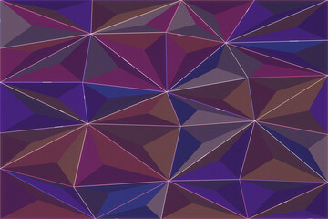 Fototapeta premium Faceted polygonal forms create a sleek, futuristic surface of violet, indigo, and mauve, suited to technology branding, presentations, wallpapers, and contemporary design.
