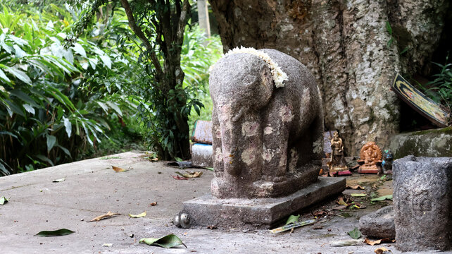 Wayside Wild Elephant Shrine at Sankaranpandian Mettu, Idukki, Kerala, India