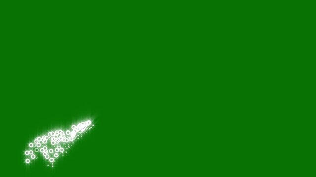 Cartoon glitter stars sparkle animation with blinking white ellipse, glowing magic lines, sparkling fairy dust, retro doodle effects and twinkling light particles on green screen in 4k