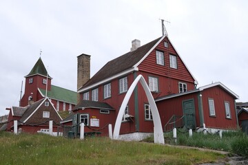 Colorful buildings in the small Inuit town of Sisimiut, Greenland, Denmark. © Iwona