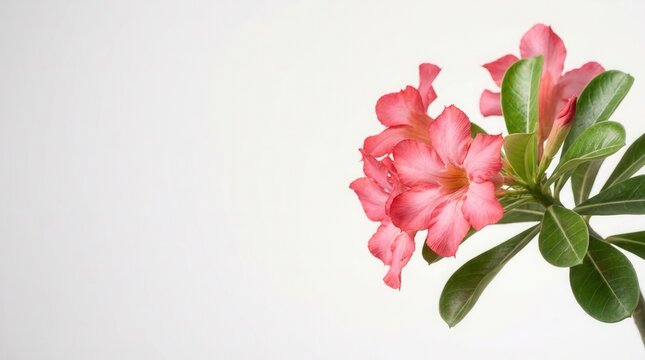 Adenium flowers, also known as bunga kamboja Jepang, featuring copy space.