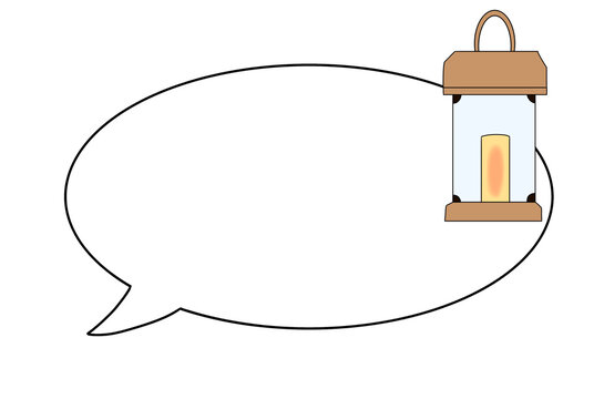lanthanum Speech bubble Illustration 
ランタン　吹き出し　イラスト