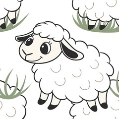 Obraz premium vector illustration of a sheep