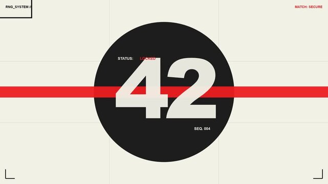 Digital random number generator screen displaying varied numeric data sets
