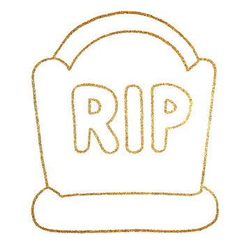 gravestone tombstone rip halloween gold