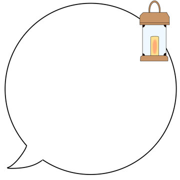 lanthanum Speech bubble Illustration ランタン　吹き出し　イラスト