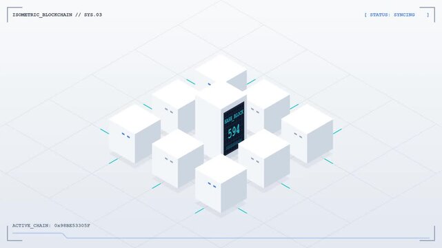 Random number generator processing data on isometric digital block grid