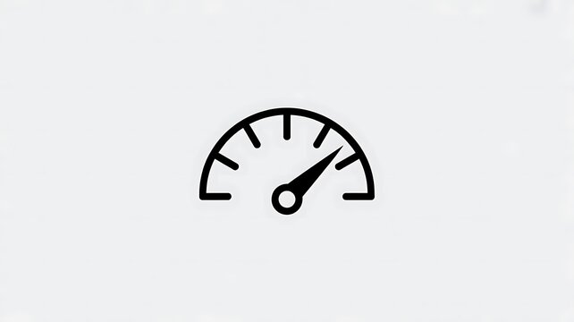 Black speedometer icon on white background