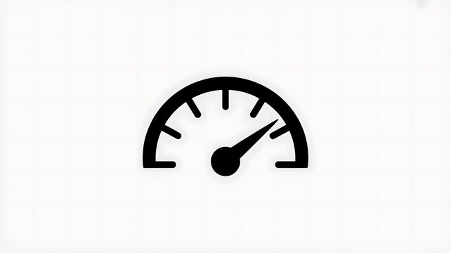Black speedometer icon on white background