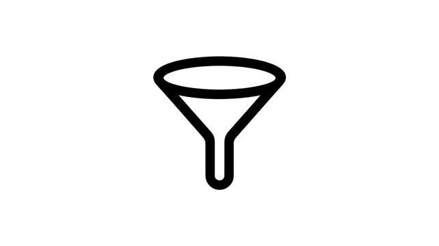 Black outline funnel icon symbol