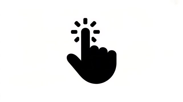 Black hand cursor clicking icon