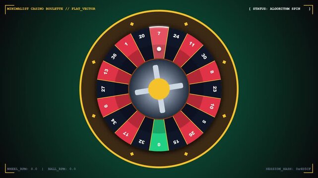 Digital random number generator spinning roulette wheel for gambling games