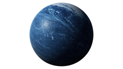 Detailed planetary illustration of deep blue gas giant neptune planet isolated on transparent background © Olga