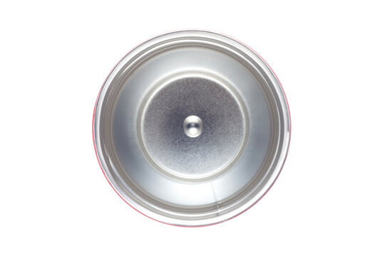 Top view of empty insulated tumbler isolated on white background