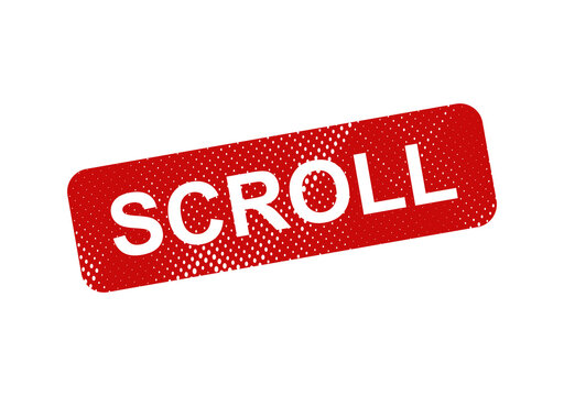 Red vintage scroll button with text illustration