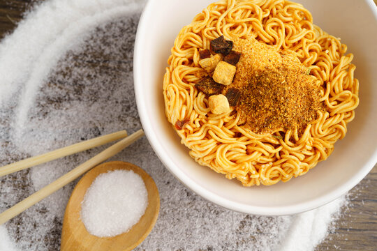 Instant noodles dry junk food with high sodium.
