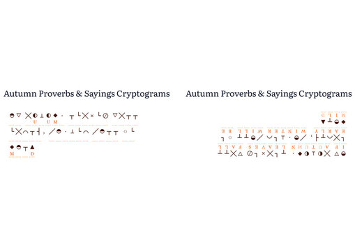 Autumn proverbs and sayings cryptogram