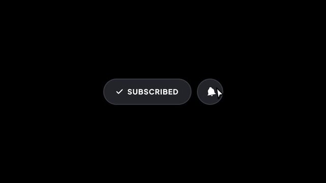 Mouse clicking subscribe button and notification bell icon